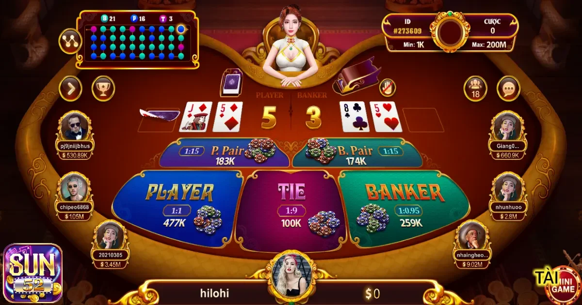 Giới thiệu về game bài Baccarat Sun52