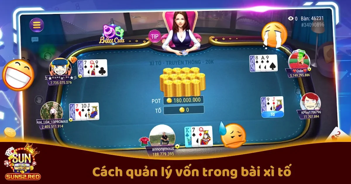 Hướng Dẫn Quản L&yacute; Vốn Hiệu Quả Khi Chơi B&agrave;i X&igrave; Tố Tại Sun52